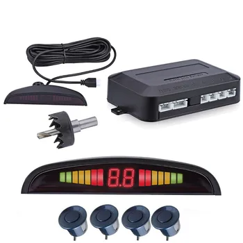 

Car LED Parking Sensor Reverse Sensors 4 Backup Radar LED Display Parking Aid System Step-up Buzzer Alarm