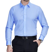 Модная рубашка для мужчин размера плюс мужские рубашки с длинным рукавом бренд сплошной цвет Бизнес Мужская рубашка для офиса формальная мужская рубашка