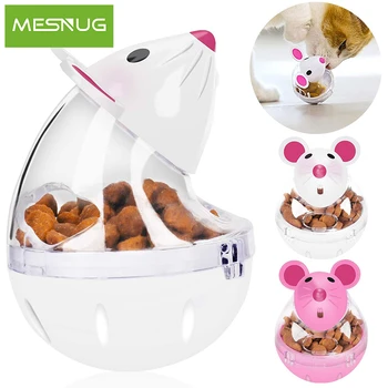 

MESNUG Slow Feeder Mouse Toy Cat Safe Durable Food Dispensing Tumbler Treat Ball Kitten Toys With Removable Cover Pet Play Games