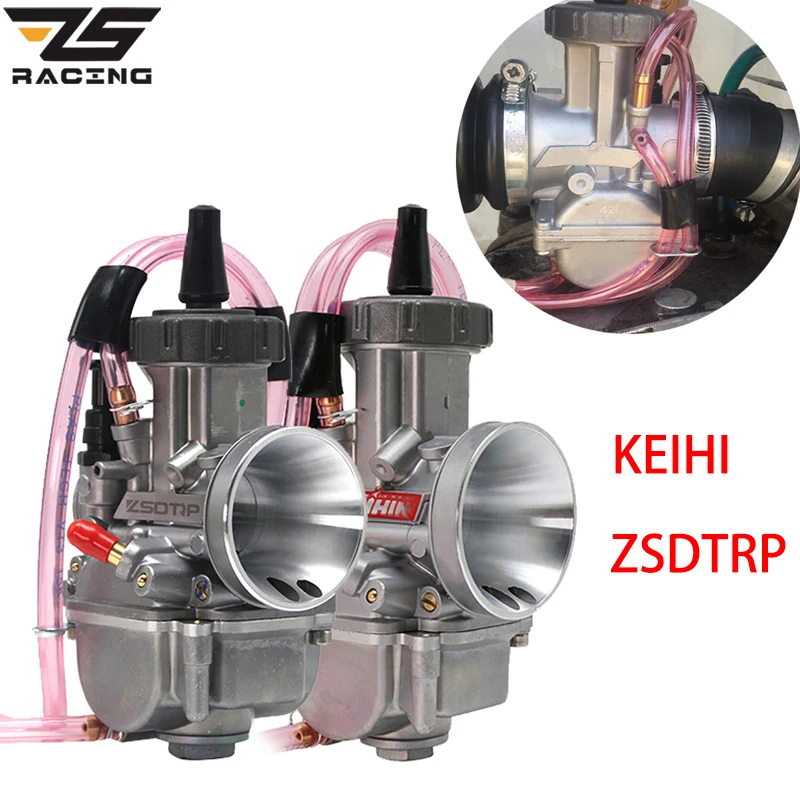 ZS Racing Keihin 28mm 30mm 32mm 34mm Motorcycle Carburetor For 125-250cc 2T 4T Moto ATV UTV Pit Bike Dirt Bike With Power Jet