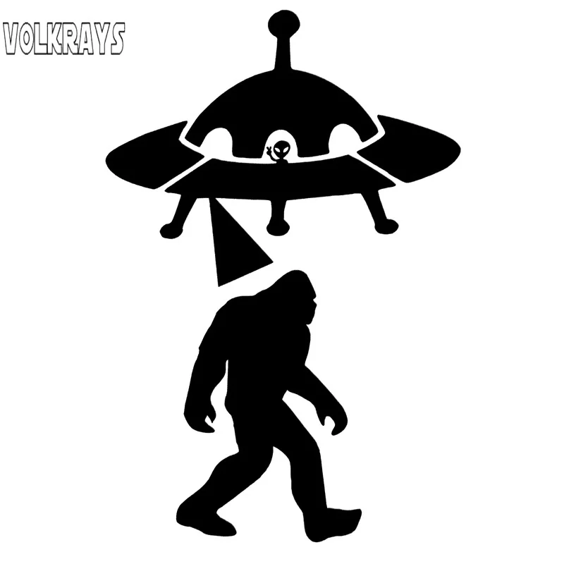 Volkrays креативные автомобильные стикеры Sasquatch Abduction UFO Alien Bigfoot аксессуары
