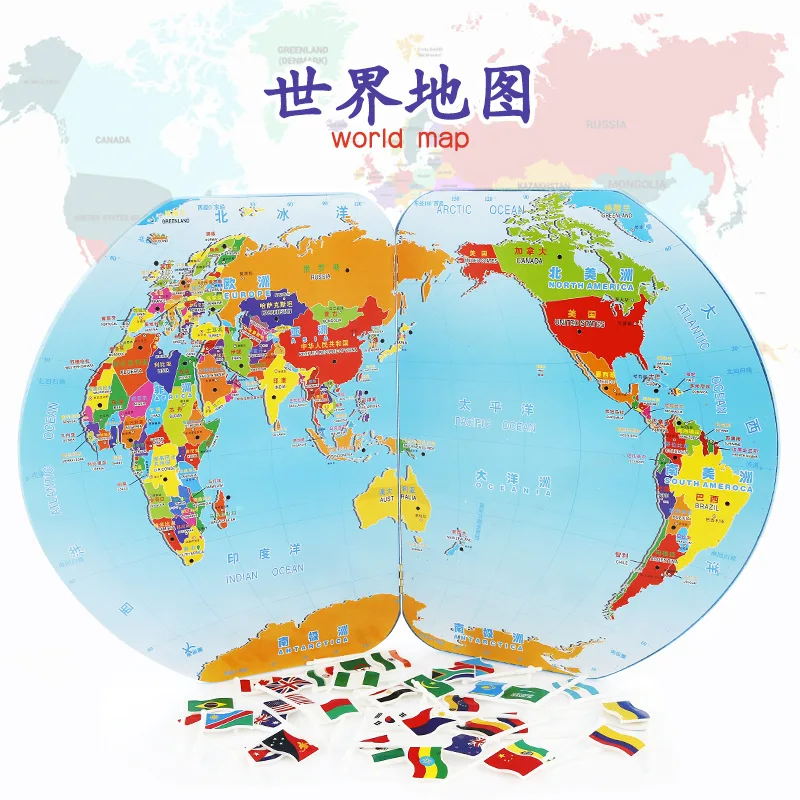 

Wooden Educational Decorative Flag World Jigsaw Puzzle Stereo Plug National Flag Cognitive Toy Children'S Educational Toy