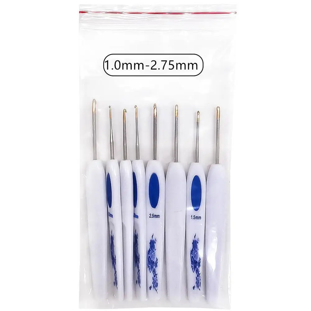 Blue and white porcelain knitting and crochet tools and accessories set of  knitting needles sewing kit