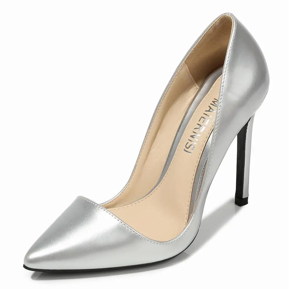 4.33in  Heel Height Sexy PU Pointed Toe Stiletto Heel Pumps Hingh Heels Party Shoes US Size 5-14 No.666-51