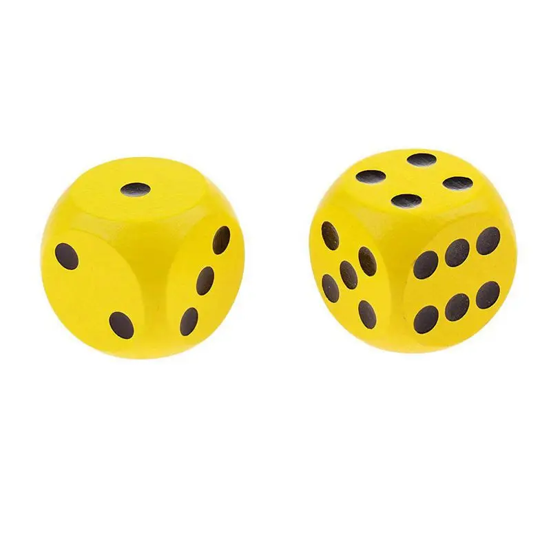 10 шестисторонних D6 кубиков для настольных игр, из дерева