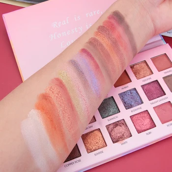 

18 Colors Pearlescent Glitter Eyeshadow Shimmer Pigment Palette Natural Make up Waterproof Matte Cosmetics Eye Shadow Tool