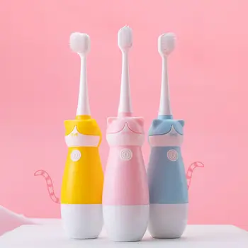 

3D Vibration Electric Toothbrush Kids Soft Cute Tooth Brush with 2 Heads V5T1