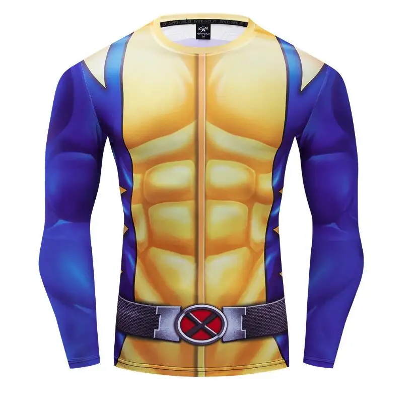 

Avengers 4 Endgame Quantum War 3D Printed T shirts Men Compression Shirt Wolverine Long Sleeve Tops For Male 2019