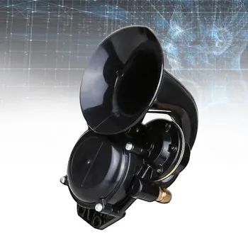 

12V/24V Integrated Solenoid Snail Black Air Horn Trumpet Powerful Sound