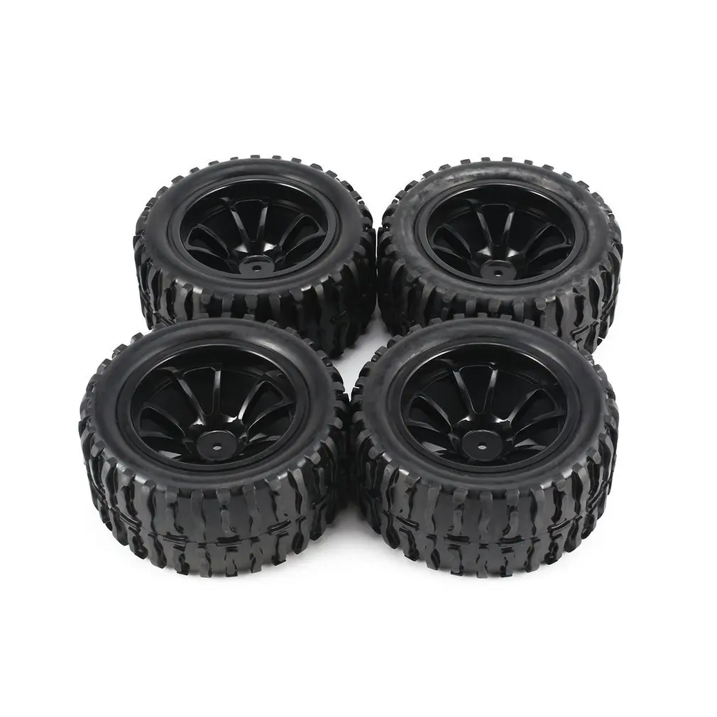 

4Pcs 115mm 10 Contour Square Stripes Fetal Flower Off-road Wheel Rim Tires for 1/10 Monster Truck Racing RC Car Accessories
