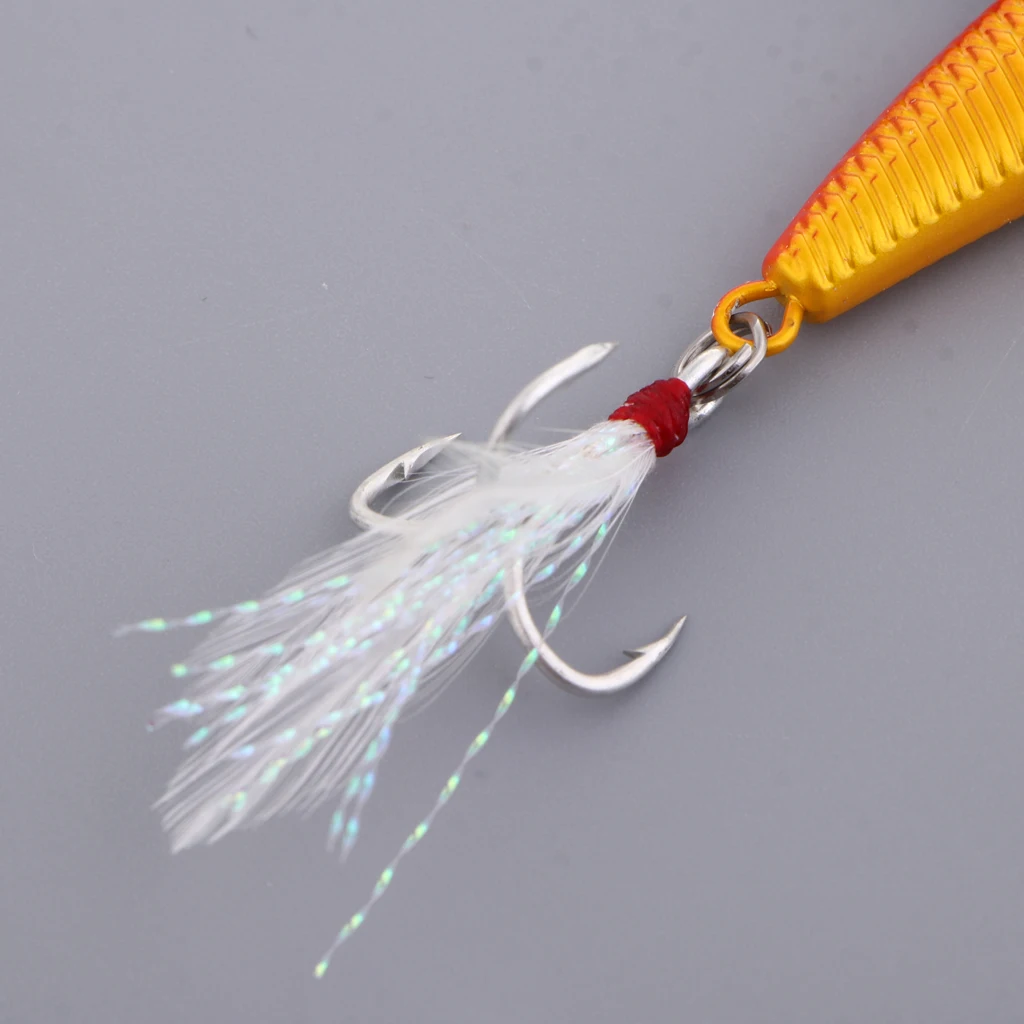 3pcs Fishing Lures Lead Spoon Fish Baits Metal Jigging Crankbaits Bass Feather Hook 8g 11g 20g Fishing Tackles