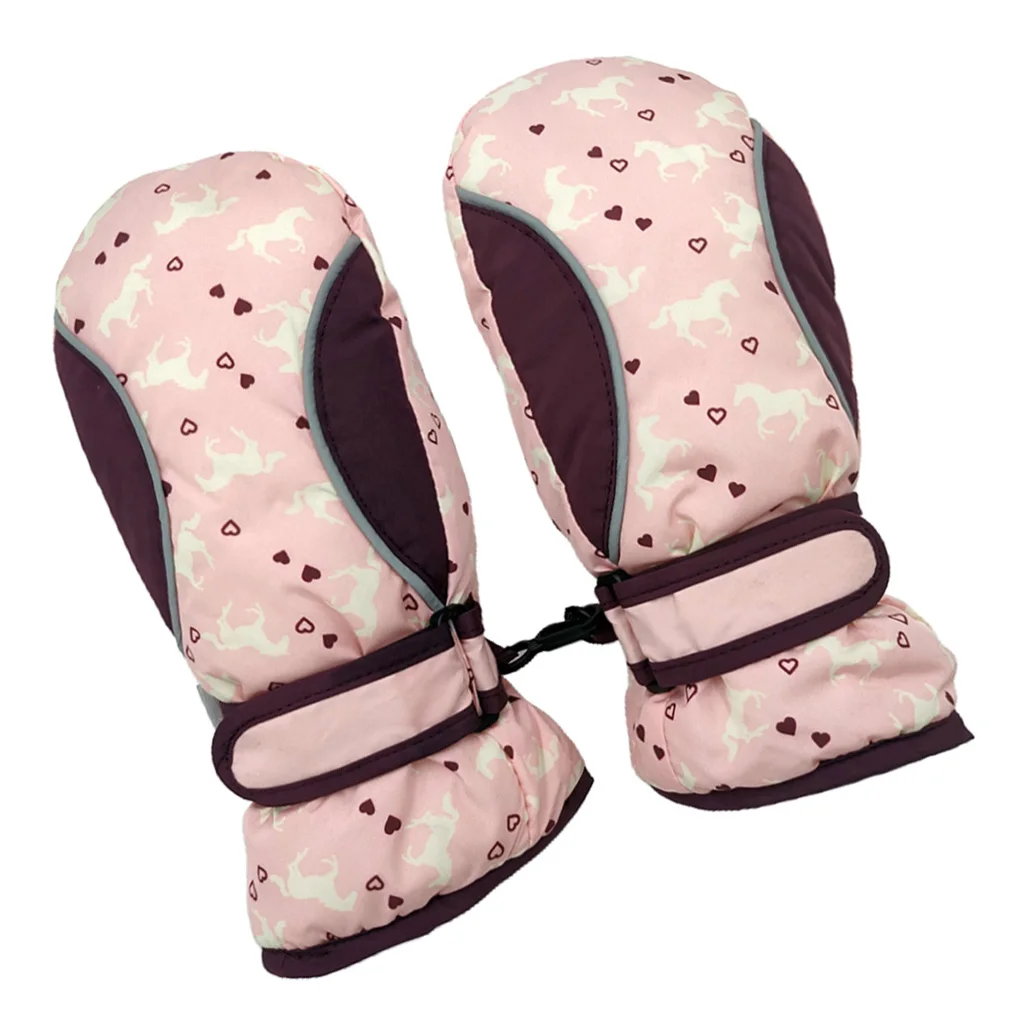 Ski Gloves, Winter Warm Waterproof Snow Gloves Mittens Mitts Warm SKiing Snow Kids Windproof Gloves for Kids Skiing Gloves