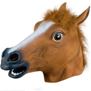 

1pcs Animal Halloween cosplay Horsehead Mask Brown Horror Masquerade Scary Masks Personality breathable Horsehead Party Masks
