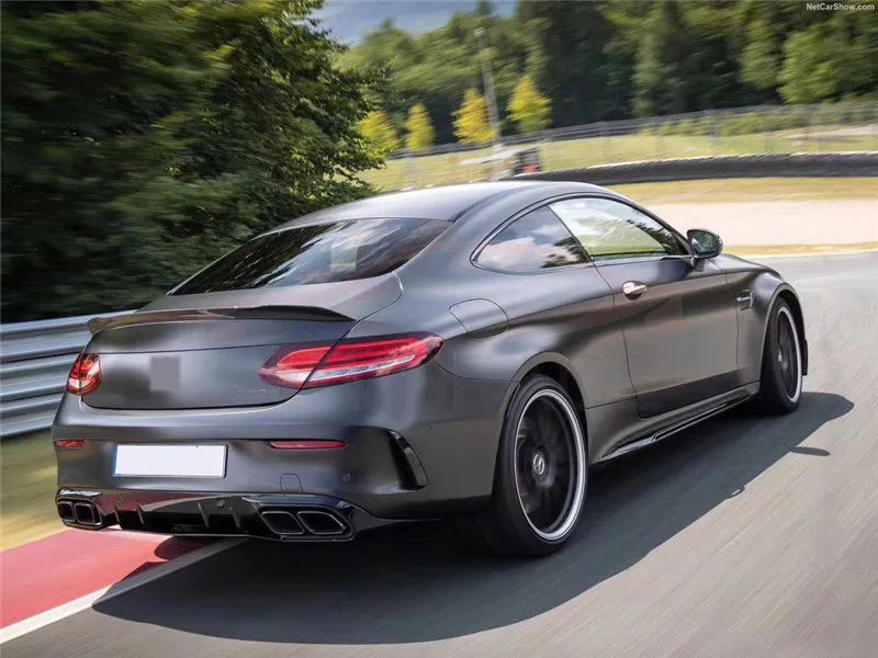 Car Rear Bumper Diffuser Lip Spoiler Fit For Mercedes-Benz C205 non for C63 AMG