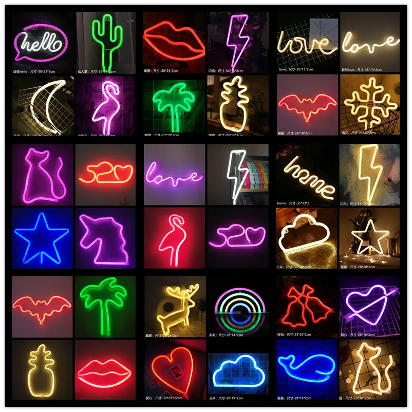 Led Neon Light Colorful Rainbow Sign for Room Home Party Wedding Decoration Xmas Gift Lamp | Лампы и освещение