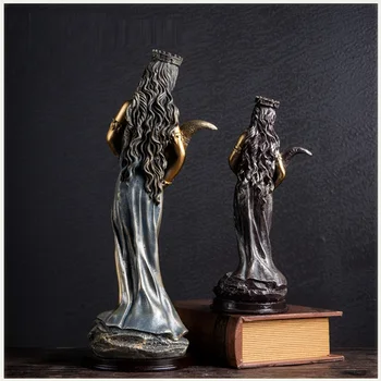 

2020 European Retro Pluto Fortune Goddess Art Sculpture Greek Mythology Statue Figurine Resin Crafts Decorations for Home R3732