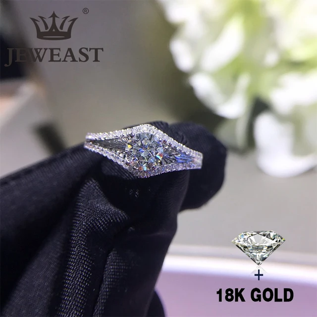 Natural Diamond 18K Gold Pure Gold Ring Beautiful Gemstone Ring Good Upscale Trendy Classic Party Fine Jewelry Hot Sell New 2020