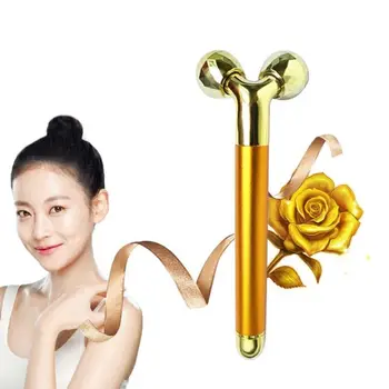

New Electric 24k Gold Bar Roller Massager Home Face-lift Beauty Firming Skin Care Instrument