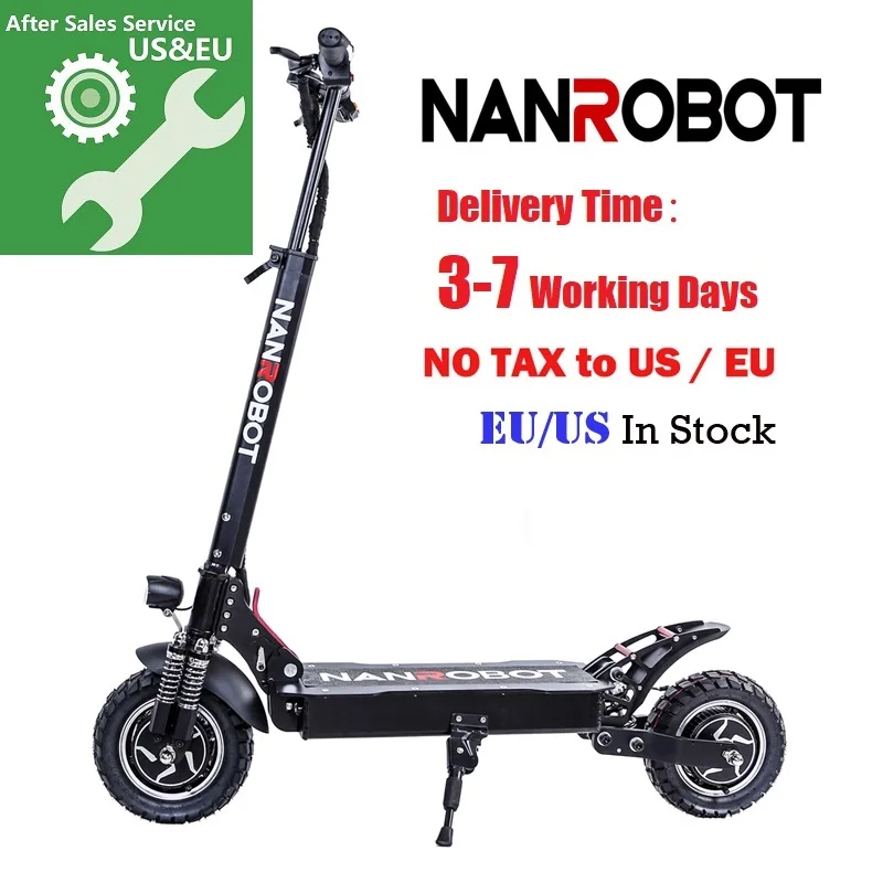 NANROBOT D4 + Модернизированный взрослый Электрический скутер 10 &quot52 V 18/23. 4Ah 2000W мощный