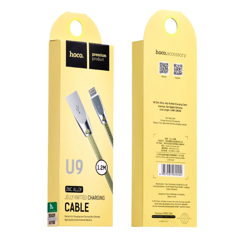 HOCO U9 33 шт./лот 1,2 м прочный цинковый сплав USB кабель для типа C кабель Micro кабель для samsung USB C кабель