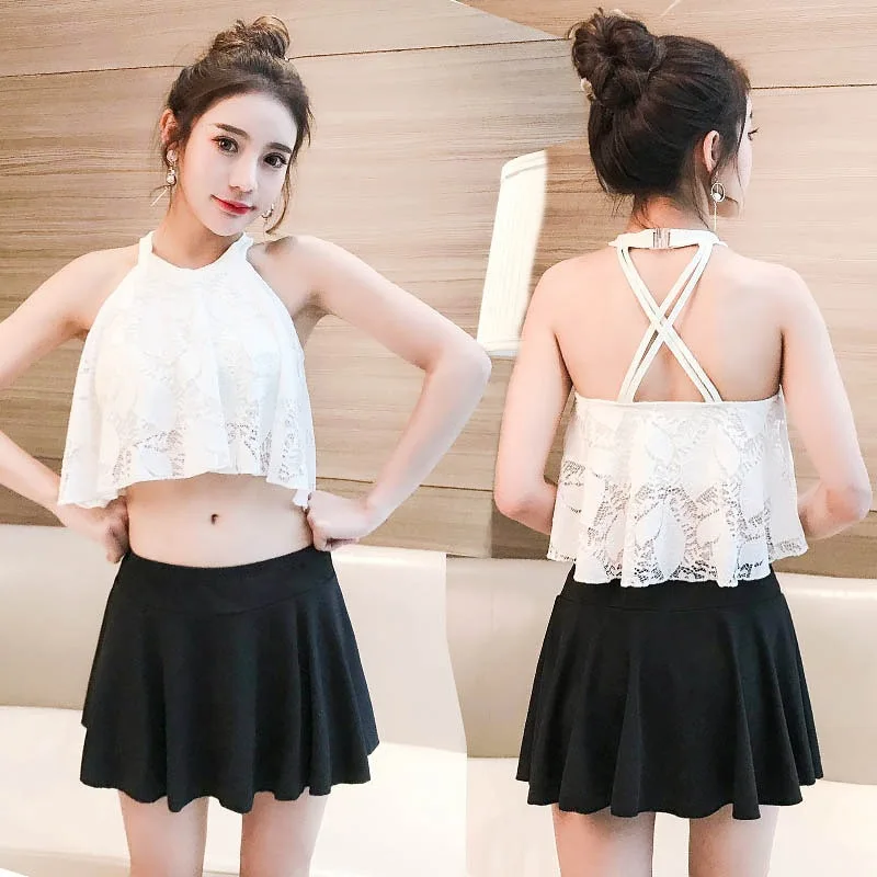 

2018 New Style Summer Women's Split Type Boxer Skirt Swimsuit Students Swimwear