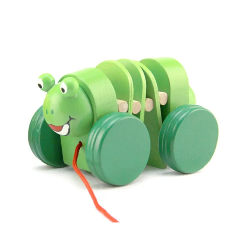 wooden caterpillar pull toy