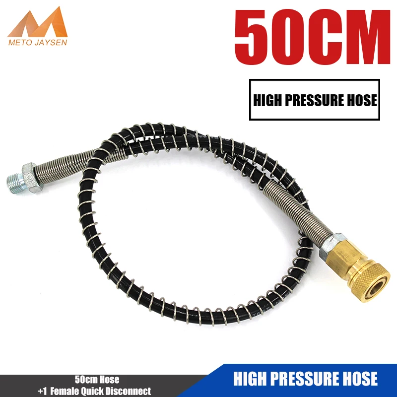 Closeout Air-Refilling-Pump PCP Pneumatics High-Pressure-Hose M10x1 with Spring-Wrapped-50cm Long p6KlDga3