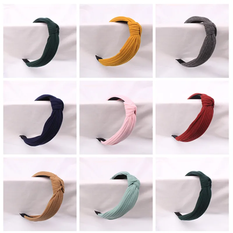 

Korean Version Of The Fabric Headband, Cross-knotted By Hand, Simple And Versatile Ladies Pure Color Headband Hair Accessories