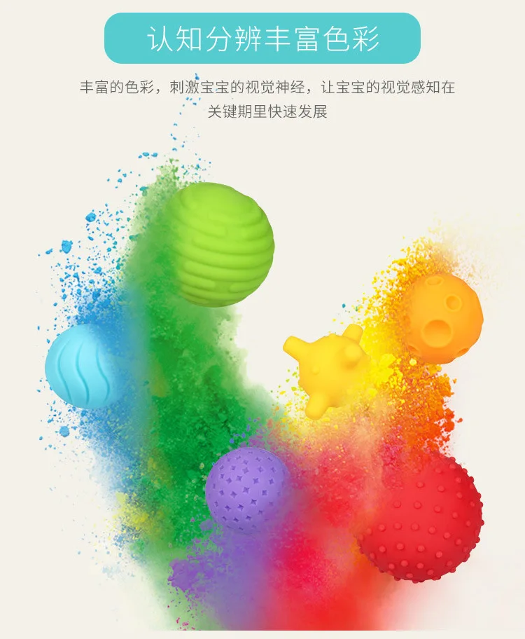 Meibeile 02400 Tactile Perception Hand Glue Ball Multi-Texture Children Massage Bath Play with Water 2-5-Year-Old Toy