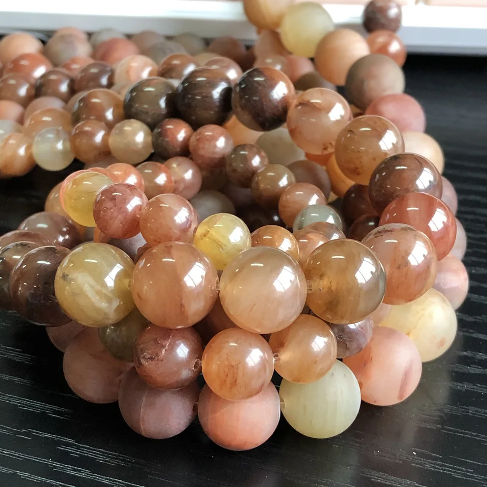 Perline Di Pietra Sciolte Di Quarzo Rutilato Giallo Naturale Per La