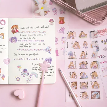 

3sheets/1pack Creative cartoon landscape Diary Planner Decorative Mobile Stickers Scrapbooking Craft Stationery Stickers