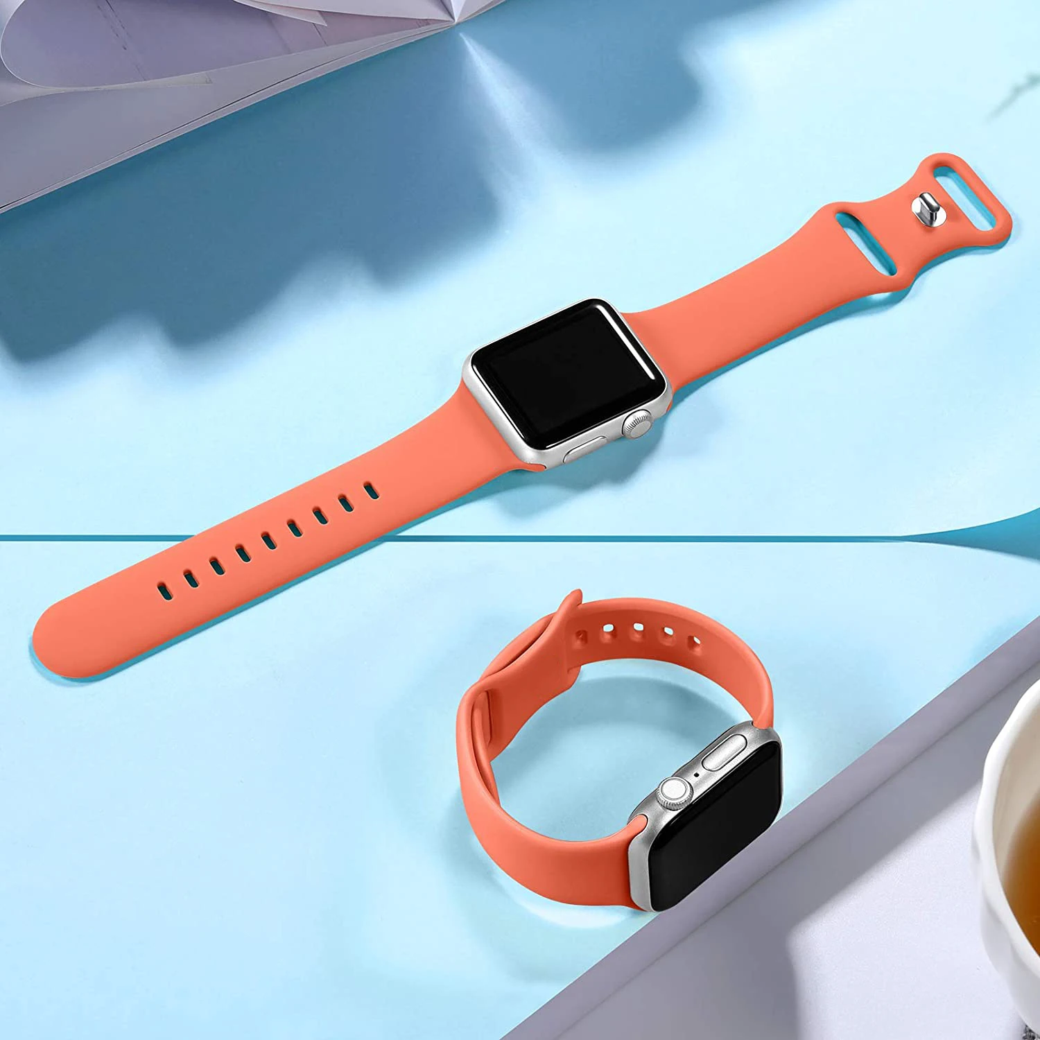 Silicone Strap For Apple Watch band 44mm 40mm 38mm 42mm 44 mm Rubber watchband smartwatch correa bracelet iWatch 3 4 5 6 se band