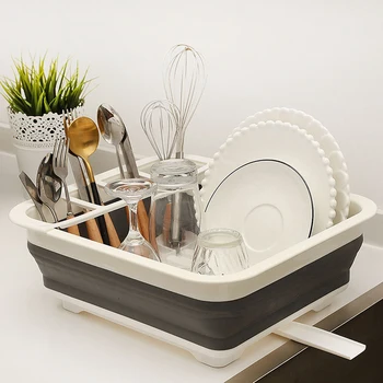 

Foldable Dish Rack Kitchen Storage Holder Drainer Bowl Tableware Plate Portable Drying Rack Home Shelf Dinnerware Organizer