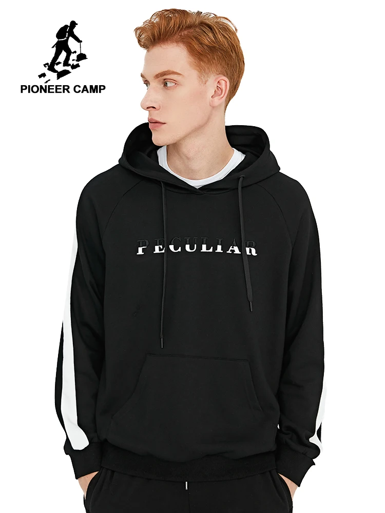 Pioneer Camp хлопковые толстовки для мужчин осень новая Повседневная Хип-хоп одежда Толстовка пуловер Толстовка мужская AWY902337