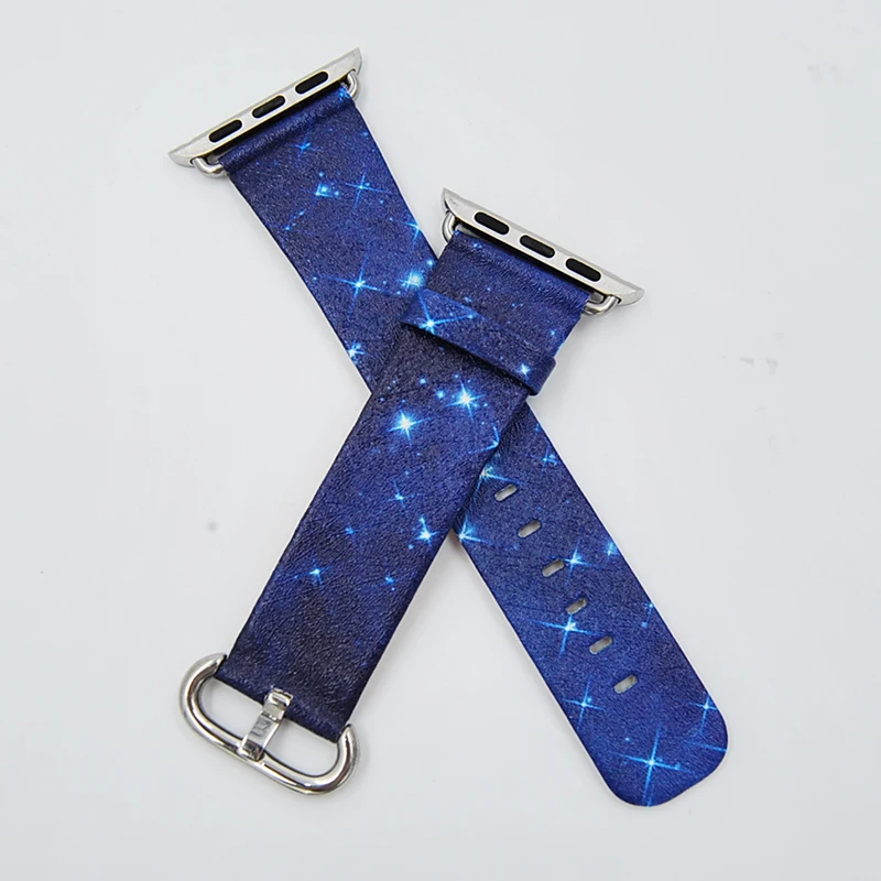 Onthelevel Bling Art Star живописный ремешок Apple Watch ремешки 42 мм Ремешки для наручных часов наручные часы аксессуары для iWatch 1/2/3/4 - Цвет ремешка: Синий