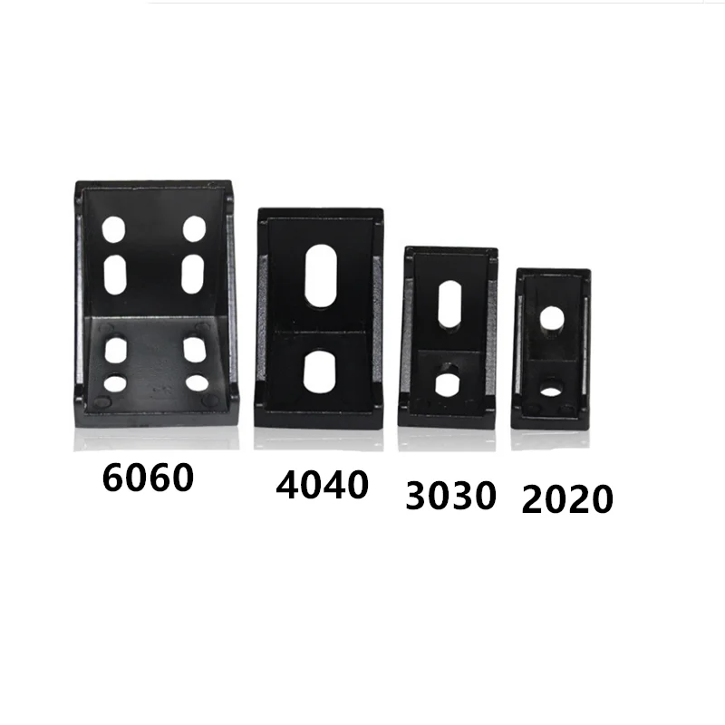 1/5/10Pcs 2020 2028 3030 4040 4080 6060 8080 Connettore Profilo In Alluminio Ispessito Nero Router Cnc Staffa Angolare In Alluminio