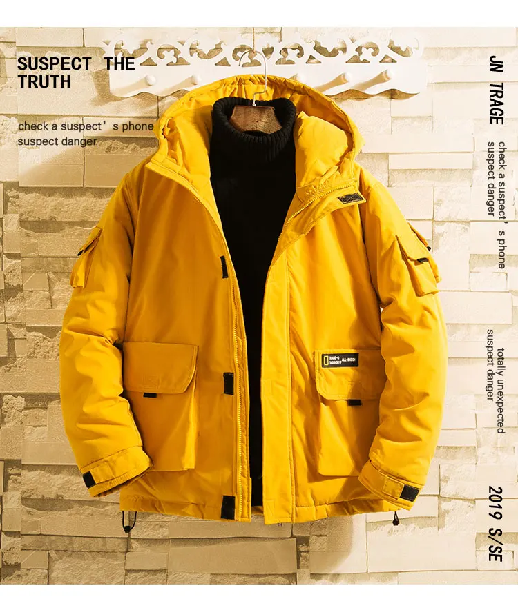 YASUGUOJI New 2022 Safari Style Mens Hooded Winter Jackets Thicken Warm Cotton Padded Mens Winter Jackets and Coats Hiver Homme