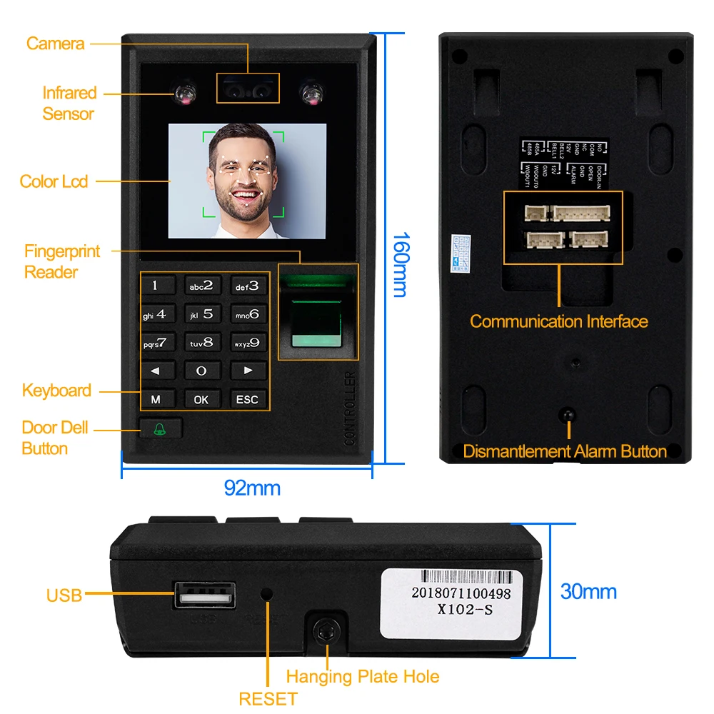 Биометрическая система контроля доступа к двери лица отпечатков пальцев USB Пароль Клавиатура+ блок питания+ электронные замки электромагнитный комплект