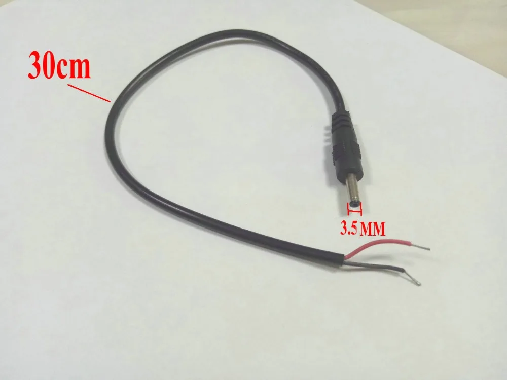 50 шт. DC мощность 3,5x1,35 мм штекер разъем DIY Шнур кабель 24AWG