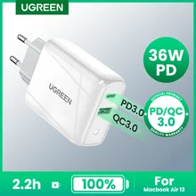 Ugreen 36W Quick Charge 3.0 4.0 caricatore PD USB QC 3.0 caricabatterie per iPhone 13 12 8 caricatore USB da parete tipo C per Huawei Xiaomi