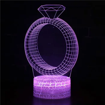 

Crack base Love Heart Be engaged 3D Lamp LED USB Creative Skull 3d Night light 7 Color Change Acrylic Remote Touch Switch lamp