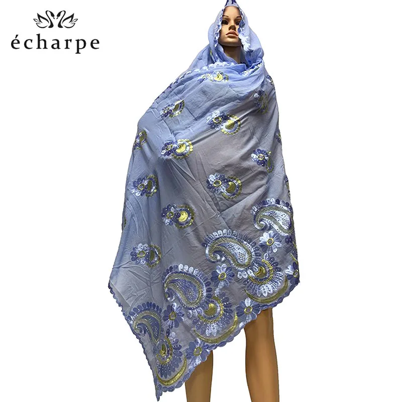 Африканский женский шарф из хлопка, мусульманский женский хиджаб, шарфы большого размера, хлопковый шарф для шали, шали