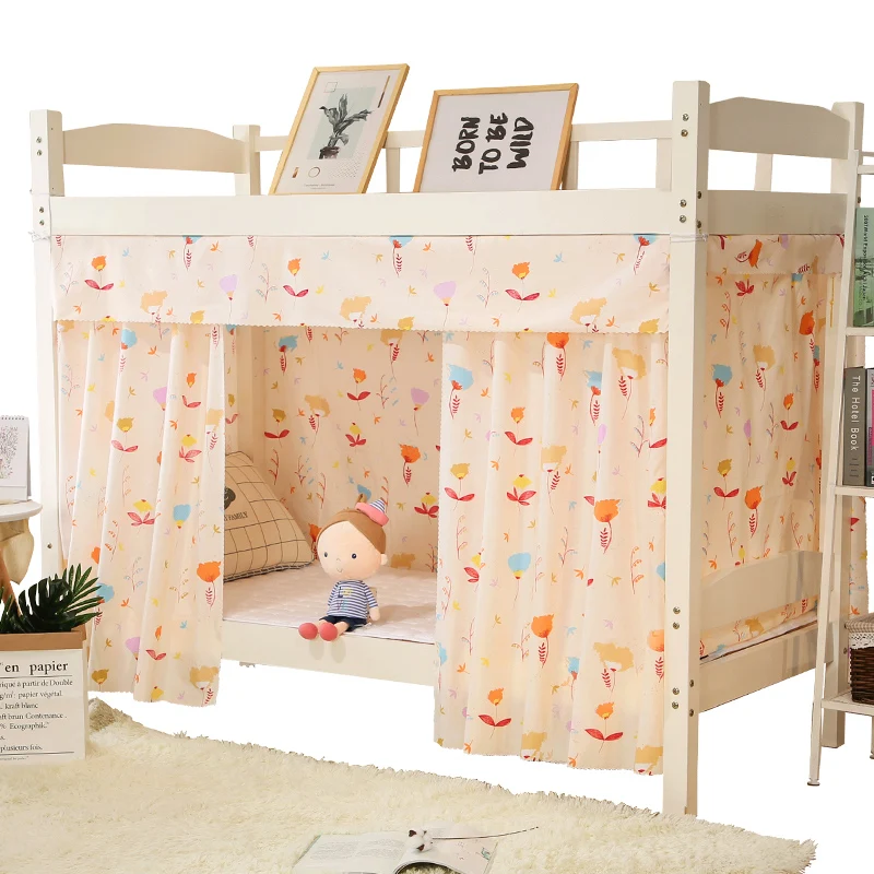 

Student Dormitory Bed Curtain Fresh Plaid Cover Light Curtain Top Spread Female Mosquito Net Bedroom Curtain Mosquito Bed Net
