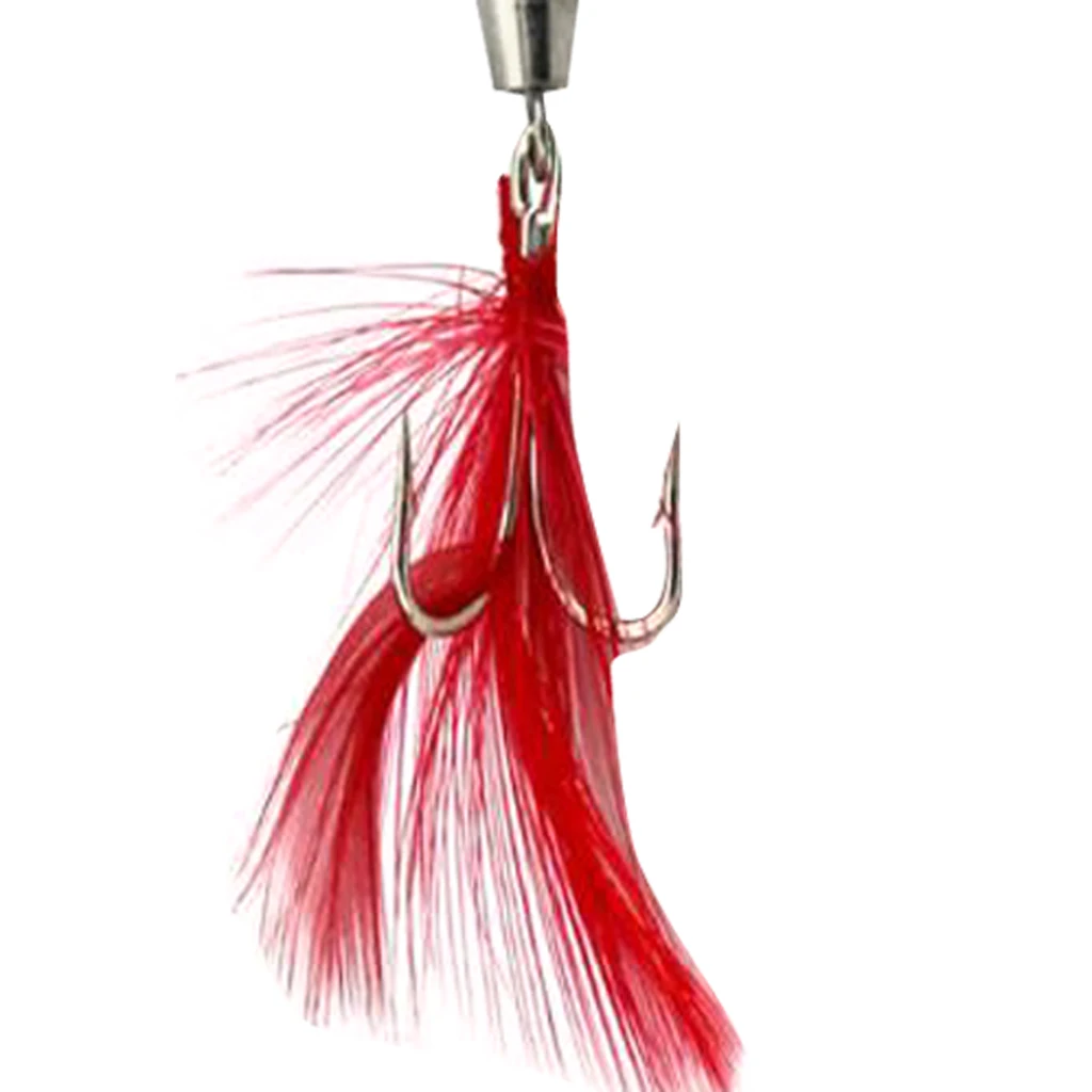 Spoon Fishing Lure Hard Metal Lure Spinnerbait Crankbait with Treble Hooks Artificial Feathers Fishing Baits for Fisherman