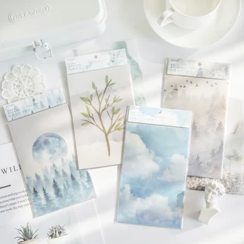 

15 sheets Misty Forest Memo Pad Message Notes Decorative Journey Scenery Notepad Note paper Memo Stationery Office Supplies