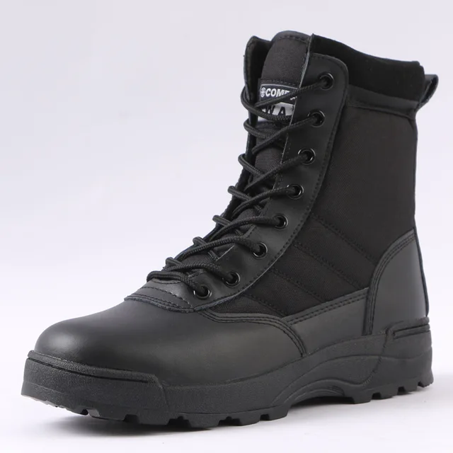 Tactical Military Boots Men Boots Special Force Desert Combat Army Boots Outdoor Hiking Boots Ankle Shoes Men Work Safty Shoes Black High