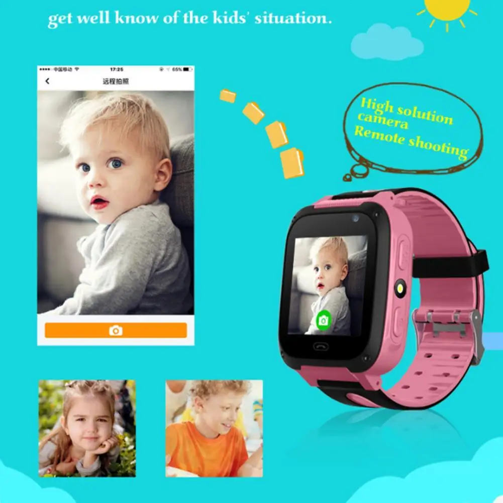 Children Smart Watches GPS tracker watch Location Waterproof Monitoring camera Screen iOS Android Kids Wristwatch