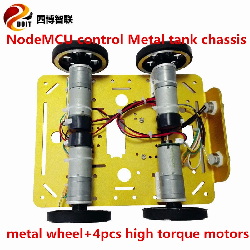 SZDOIT NodeMCU Control Full Metal Smart C200 Tank Car Chassis Kit Mobile APP Remote Control 4WD Robot Platform DIY For Arduino