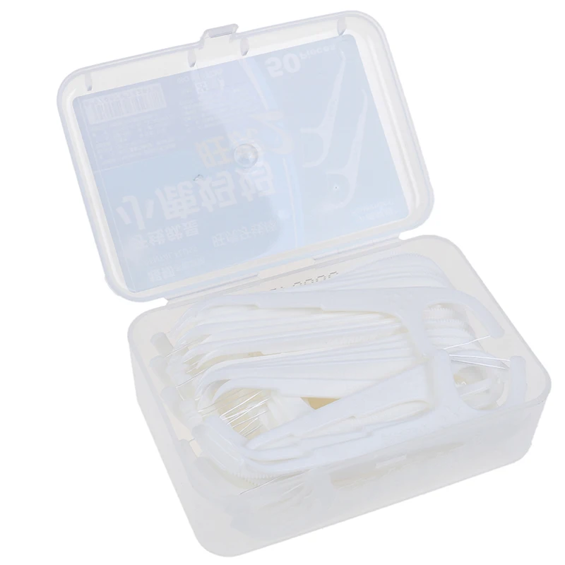 50pcs Plastic Black Dental Floss Teeth Stick Tooth Pick Interdental Brushes Teeth Clean Toothpick Flosser Tool