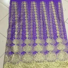 Африканская сетчатая кружевная ткань, высокое качество элегантный камень нигерийская свадебная ткань кружевная 5 ярдов PL1602